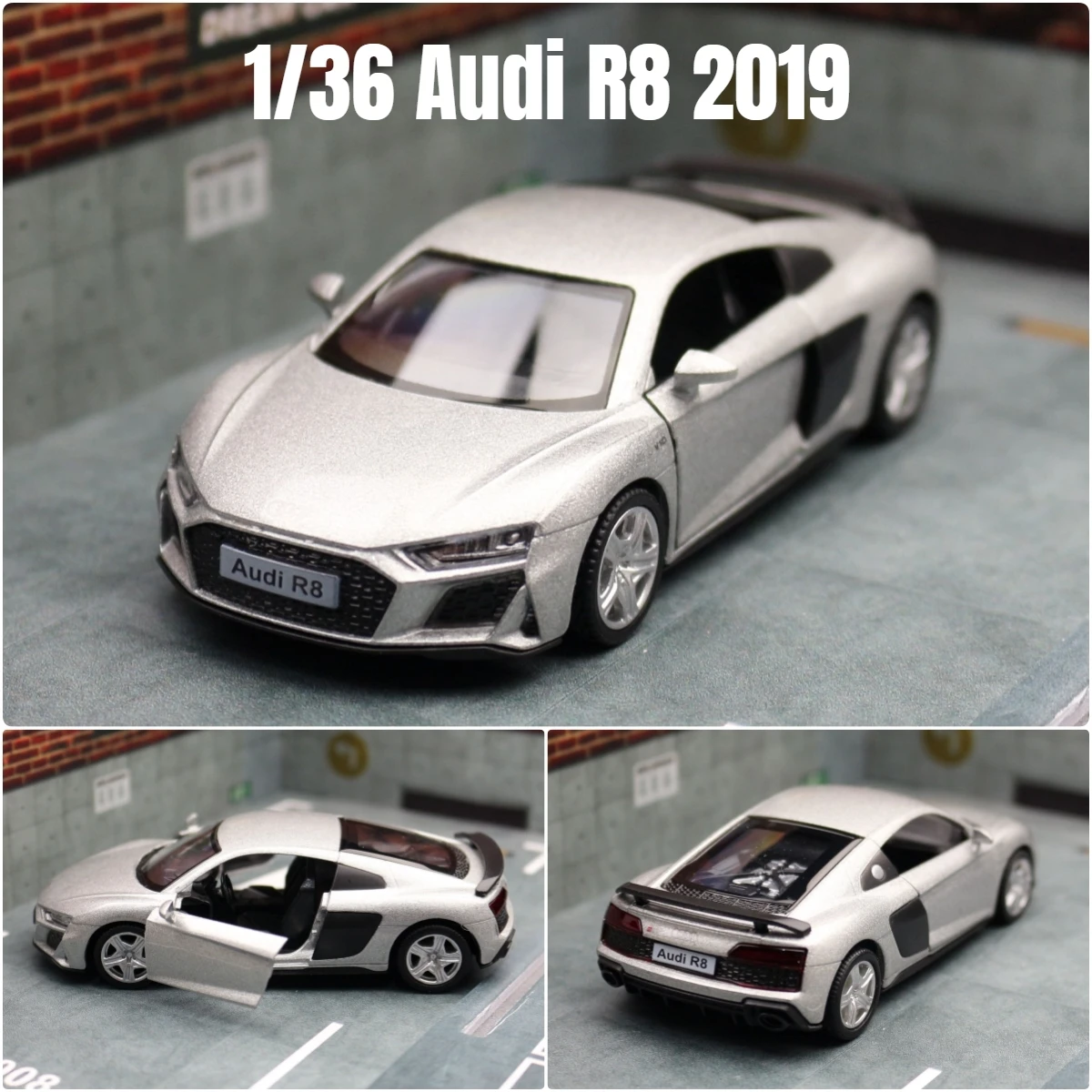 1/36 Audi R8 Coupe GT Spyder Toy Car Model RMZ City 3'' Diecast