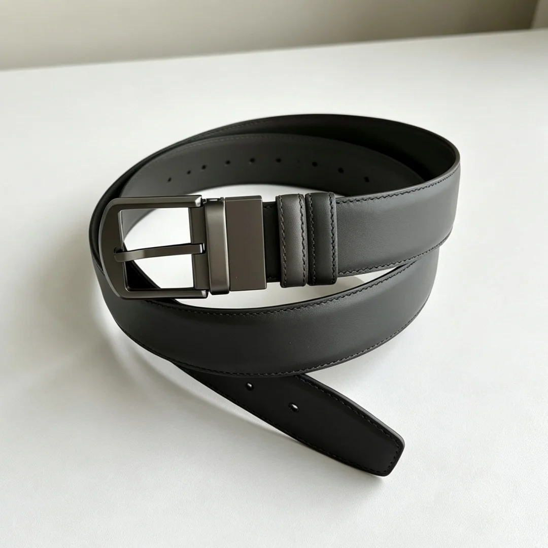 Holiday Gift Handmade Luxury Men's Reversible Genuine Leather Belt Rotating Pin Buckle Business Formal Casual Waist Strap Wear