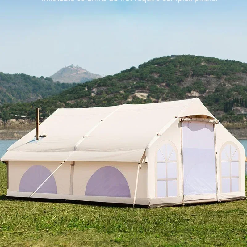 Inflatable 1/2 room camping tent easy set up waterproof and mold resistant tents with large spaces for multiple person