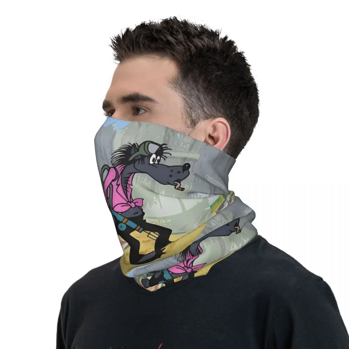 Nu Pogodi-Bandana con estampado para hombre y mujer, pañuelo de cuello, multiusos, para ciclismo, Unisex