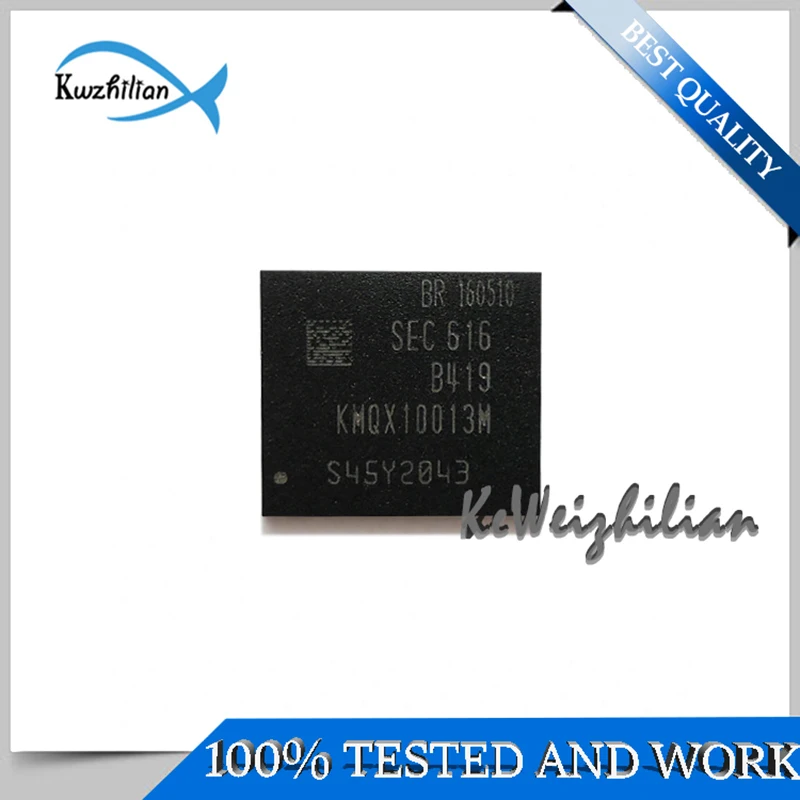 100% New original  KMQX10013M-B419  32GB  32+2  EMCP  221FBGA  Version 5.1  Mobile phone chips  Storage hard disk memory  IC