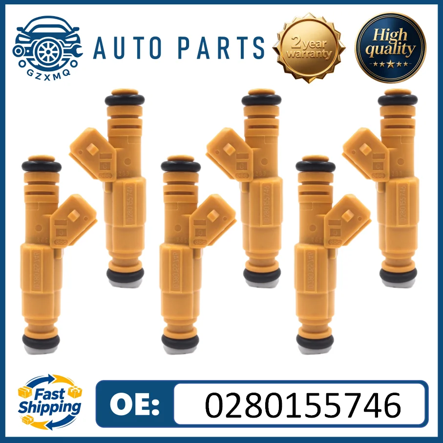0280155746 Высококачественные топливные форсунки (6 шт.) для Volvo 960 S90 V90 2.9L 1997-1998, Jeep 4.0L 1987-1998, Dodge Chevy6 # 1275194