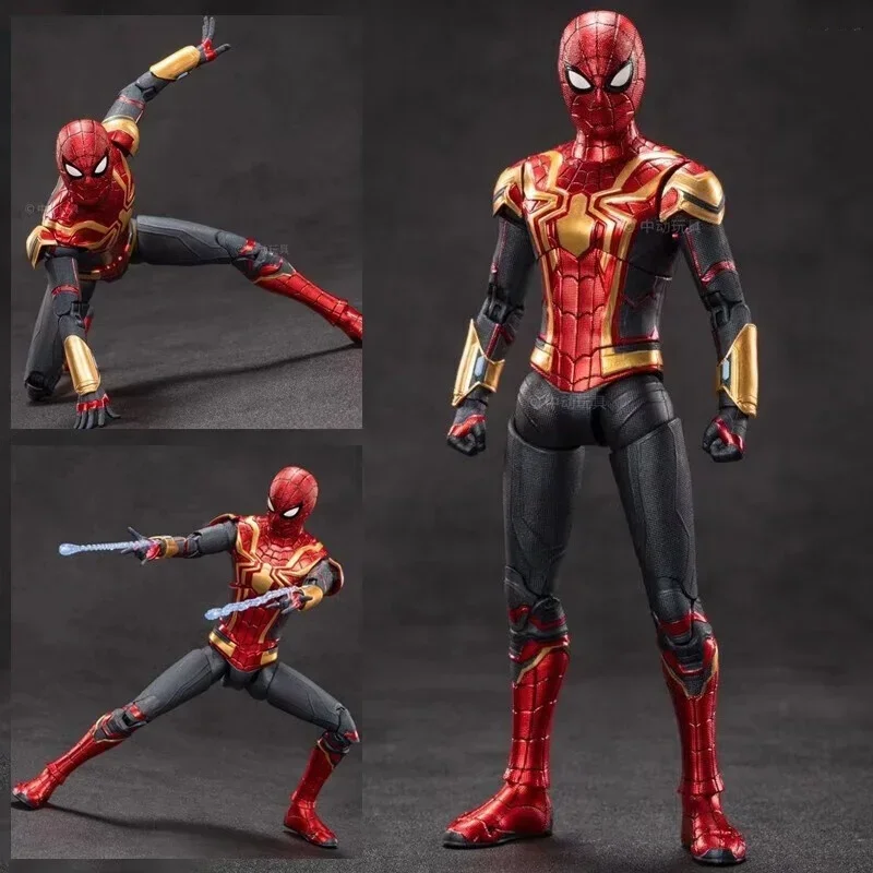 

Authentic Stock Marvel Series Red Gold Black And Gold Battle Suit Spider Man Hero No Return Toy Doll Model Desktop Design Ornam
