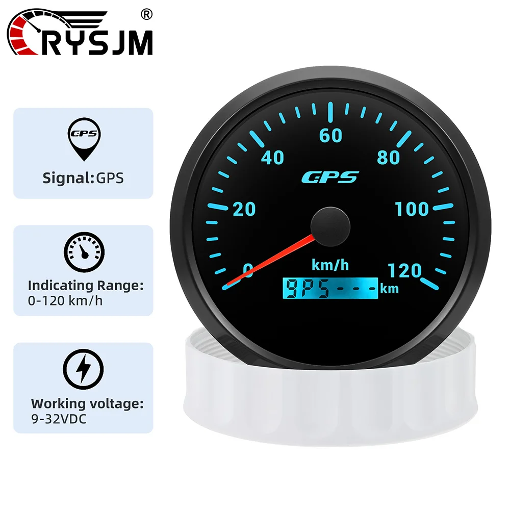 

7 Color Light Waterproof GPS Speedometer LCD Screen Display With Antenna Speed Indicator For Marine Boat Car 12V24V Vehicles