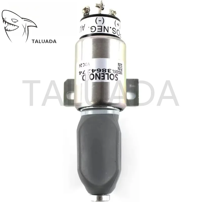 3864274 For Kobelco Engine S6K 6D31 6D14 Fuel Shut Off Solenoid Valve 12V 24V Excavator