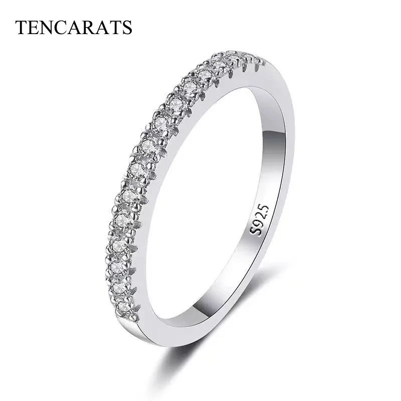 TEN CARATS 100% s925 Sterling Silver Classic Certified VVS1 Moissanite Ring Daily Dating Ladies Set Small ring Fashion Jewelry