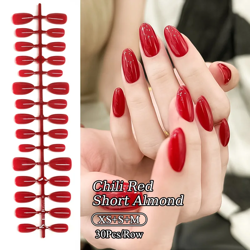 24/30 Uds. De uñas postizas degradadas rosas, uñas postizas de varios tamaños, prensa en uñas acrílicas, colorete, almendra, manicura extraíble, uñas postizas