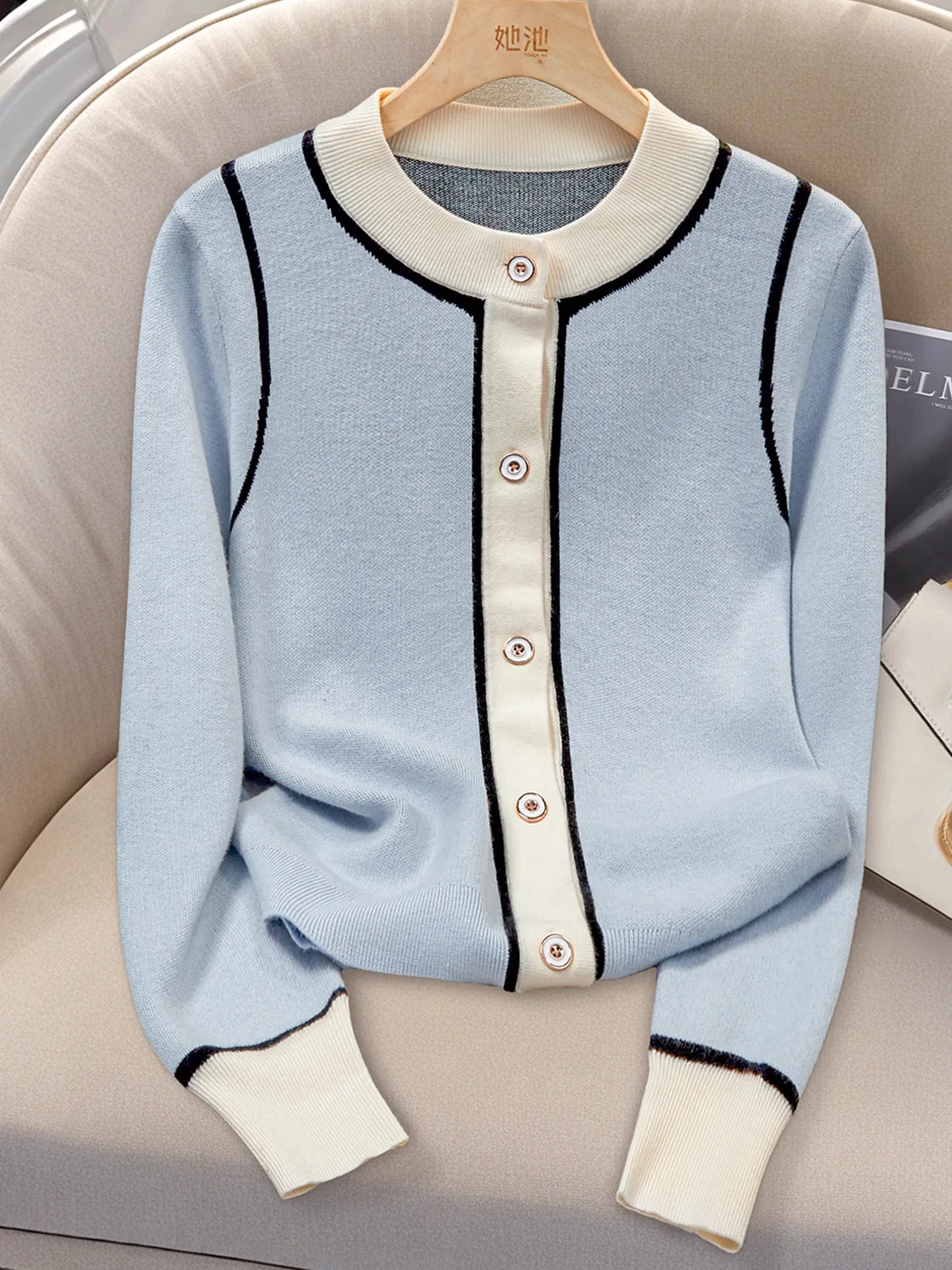 

Womens Cropped Cardigan Sweaters Crew Neck Long Sleeve Button Up Sweaters Korean Fashion Knit Trendy Sweaters 2025