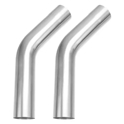 

Stainless Steel 2 Inch Outer Diameter 45° Mandrel Bent Exhaust Tube Pair For Custom Exhaust Build