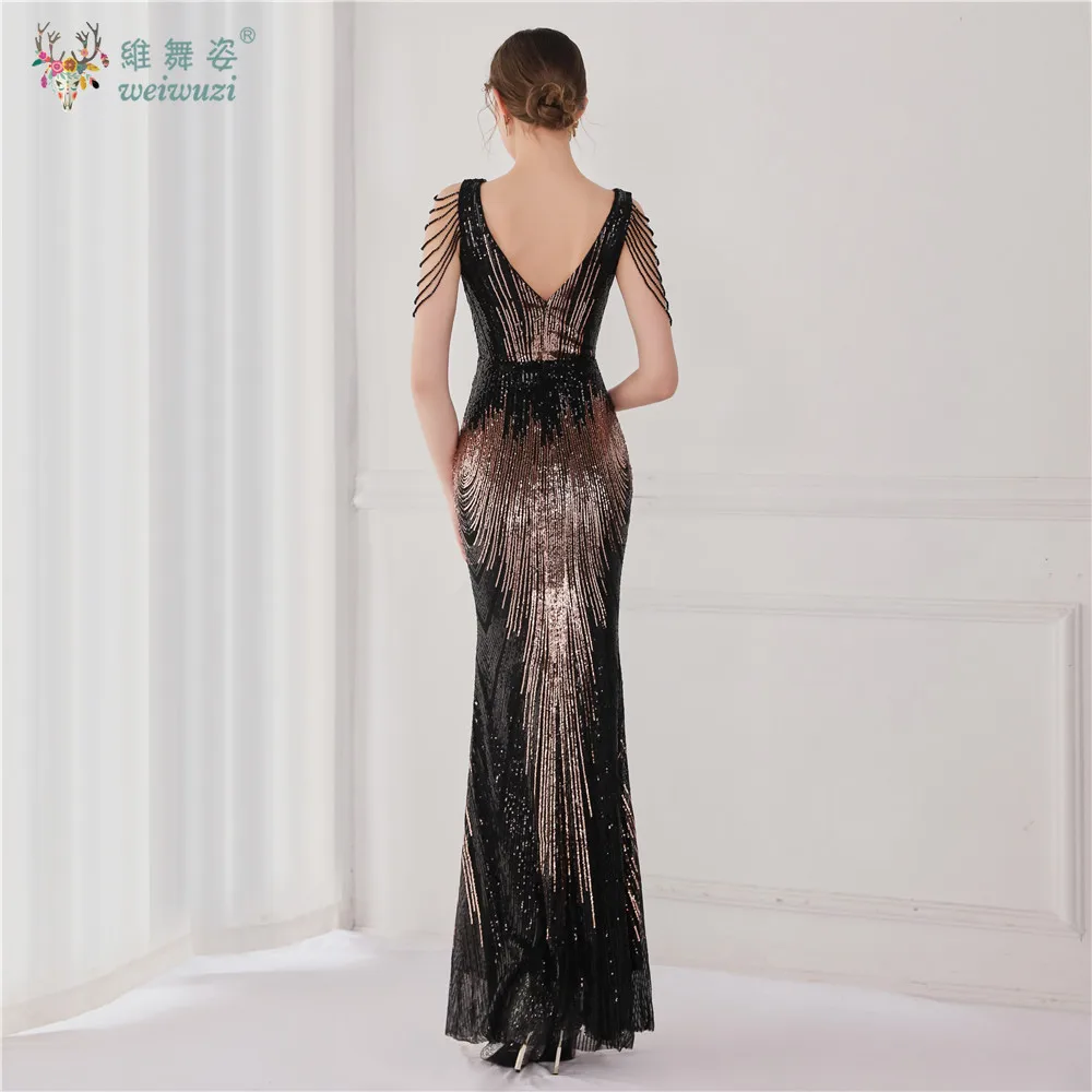 Vestidos de Noche sexis con espalda descubierta y lentejuelas para mujer, vestido elegante de cola de pez para fiesta de cumpleaños y boda, vestidos largos ajustados de lujo para graduación