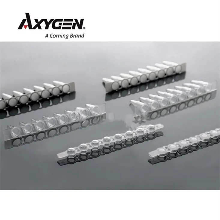 PCR-0208-C 0.2ml Flat Cover 8 Strips PCR Tube No Enzyme No Pyrogen with Cover 125 Strips