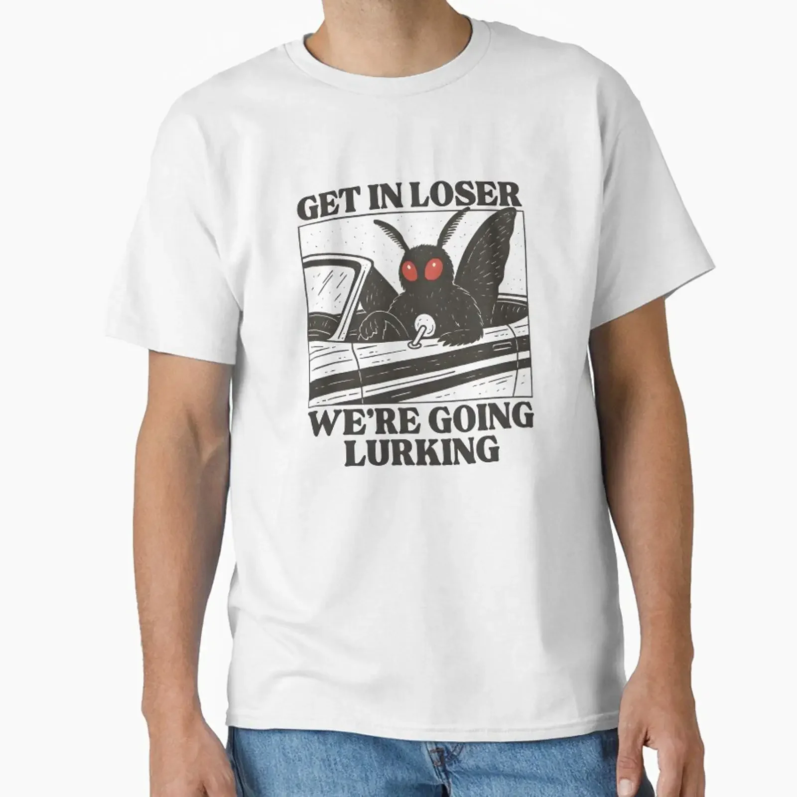 Get In Loser We're Going Lurking Funny Cryptid designed and sold by jimmyneo vintage Washed Unisex Slightly Soft homme