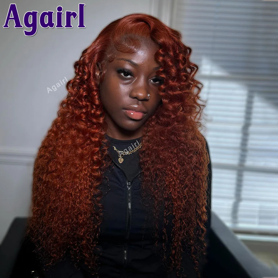 

Ginger Orange Loose Curly Lace Front Human Hair Wigs 13x6 13X4 Transparent Lace Frontal Wigs For Women 5x5 Closure Lace Wig 200%