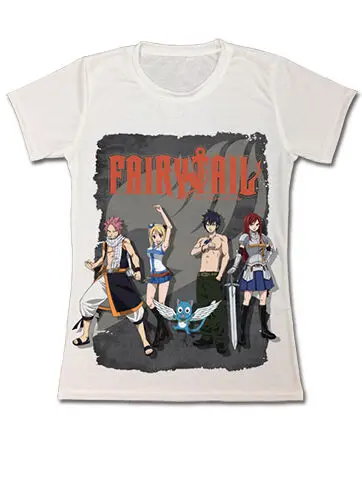 Fairy Tail White Group Junior'S T Shirt Anime Licensed New