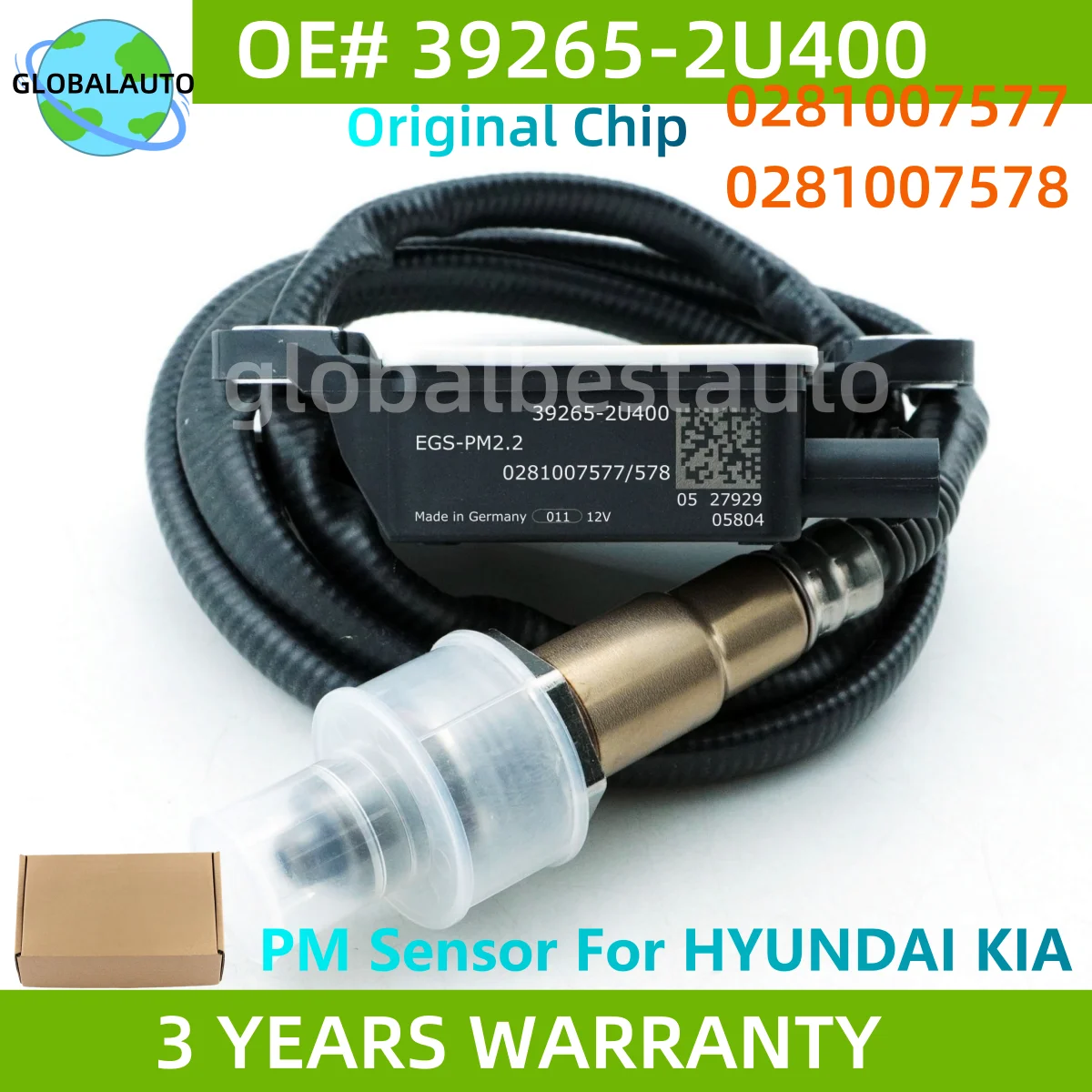 

39265-2U400 New Particulate Matter PM Sensor 0281007577/578 For Hyundai Kia Stonic 1.6CRDI 2017-25 392652U400 39265 2U400