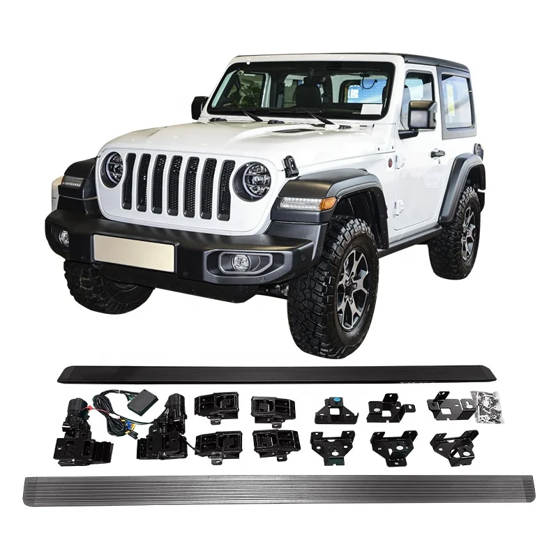 

Customized With Guard Rod 4 Door Six Bracket Electric Side Step for jeep wrangleFoot Steps Run Board