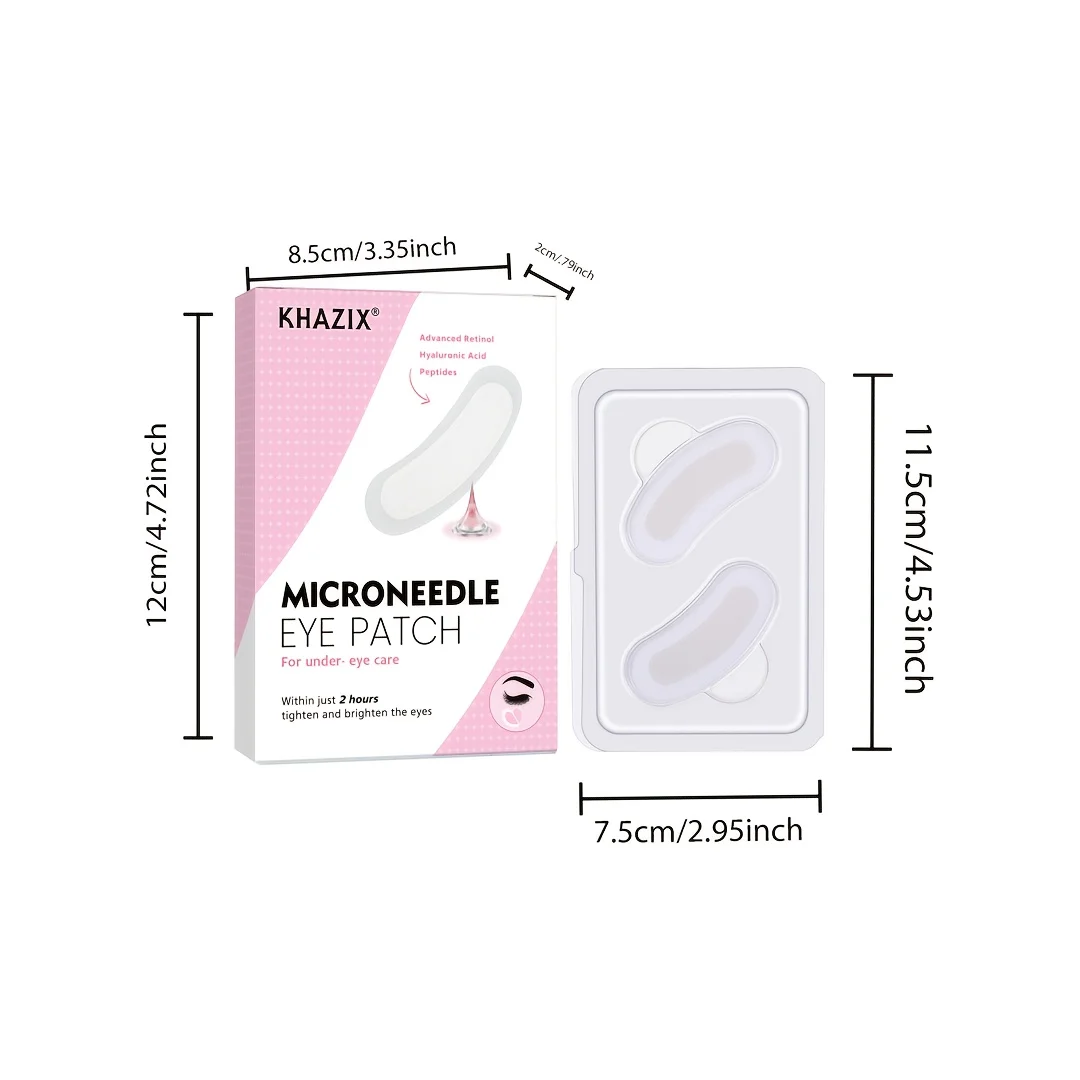 2PCS Retinol microneedle eye patch, suitable for forehead, eye area, crow's feet and smile lines.
