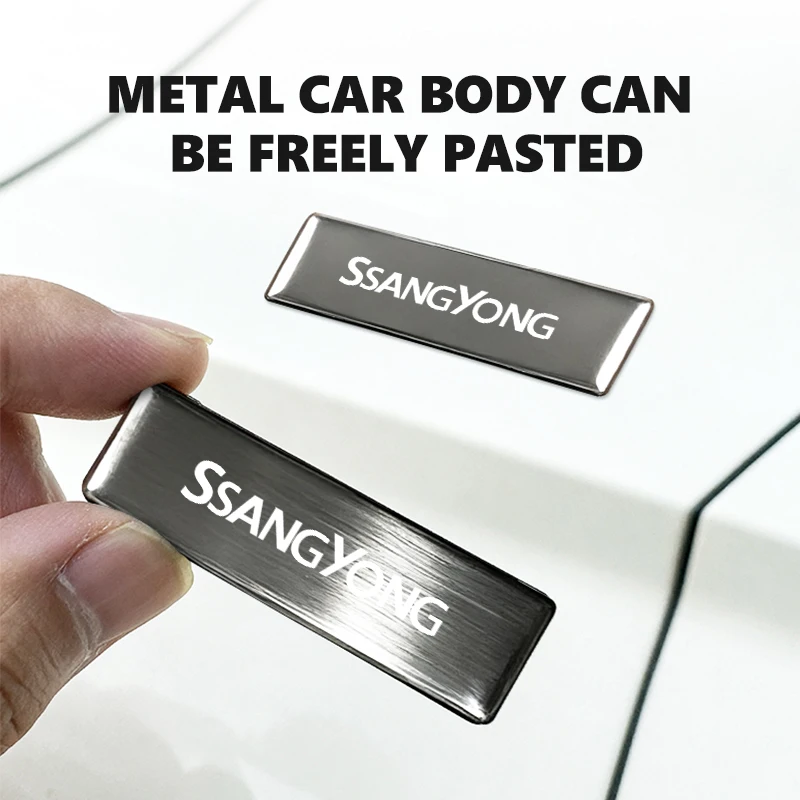Pegatina metálica 3D con logotipo de coche, pegatinas con emblema para la parte trasera del maletero, calcomanía para SsangYong Kyron Actyon Sport Tivoli Torres Korando C300
