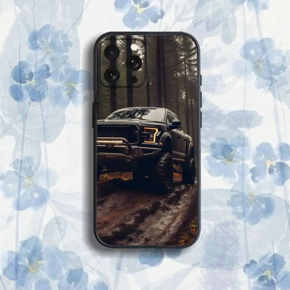 حافظة هاتف F-Series P-Pickup T-Trucks لهاتف iPhone 17,16,15,14,13,12,Pro,Max,Plus,E,SE4,Air,Mini Black Soft Box