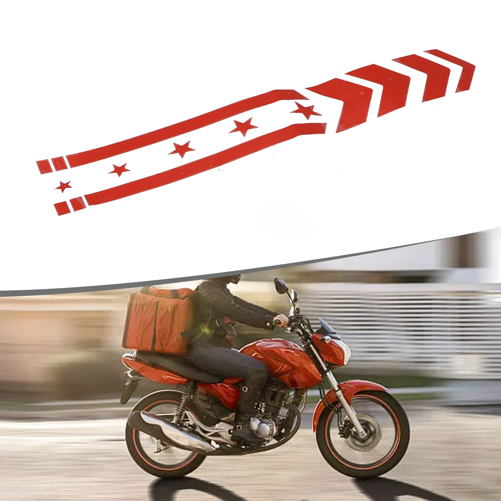 Decals Fender Stickers 35*5.5cm Reflective Arrow Waterproof For Motorcycle Useful Easy Installation Replacement