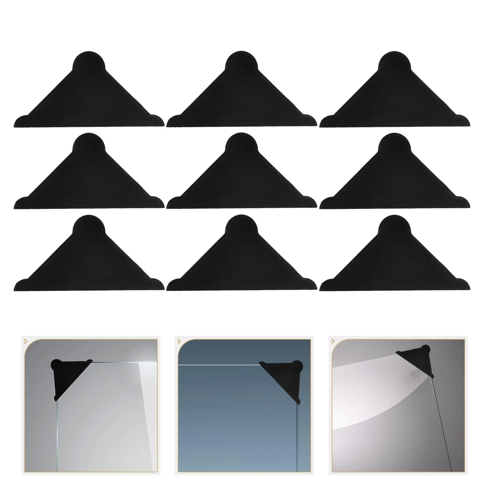 

100Pcs Triangle Plastic Corner Guards Protective Covers for Glass Sheets Mirror Corners Tempered Glass Packaging Bathroom