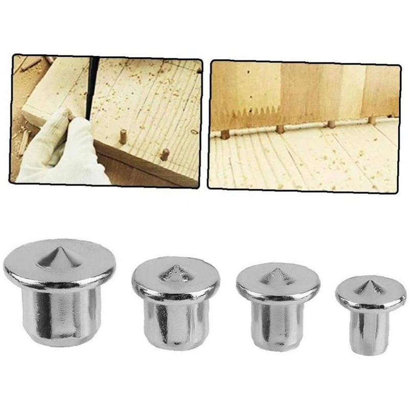 ABUL-Juego de puntos centrales de pasador de taladro para carpintería, herramienta de alineación, localizador de pasadores de madera redondos de 6/8/10/12 Mm para una perforación precisa