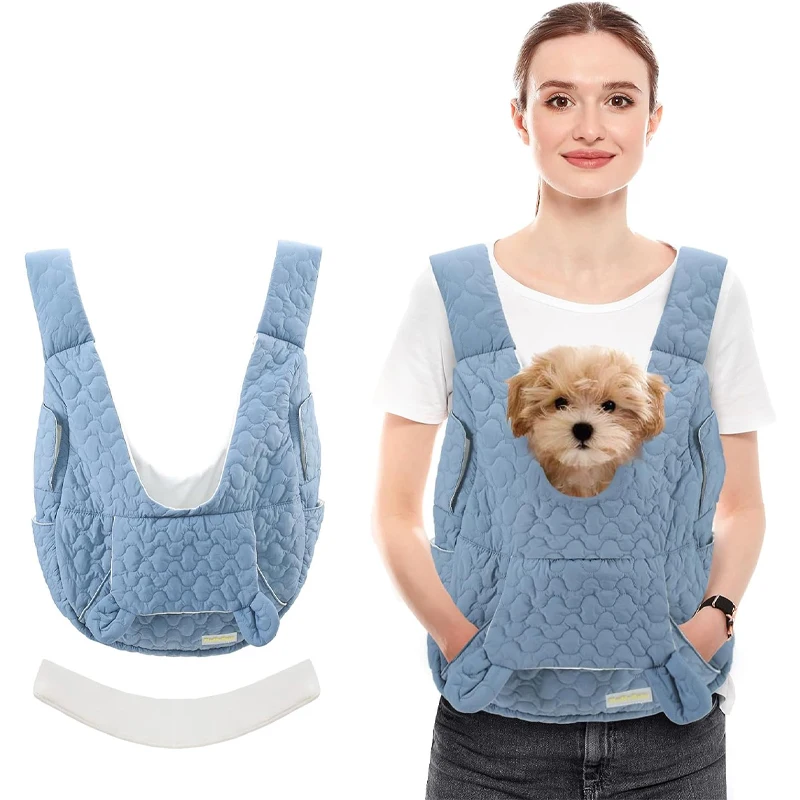 Pet Carrier Vest Bag with Quick Release Buckle and Zipper Pocket - Small Dog Cat Puppy Travel and Outdoor Activities Pack