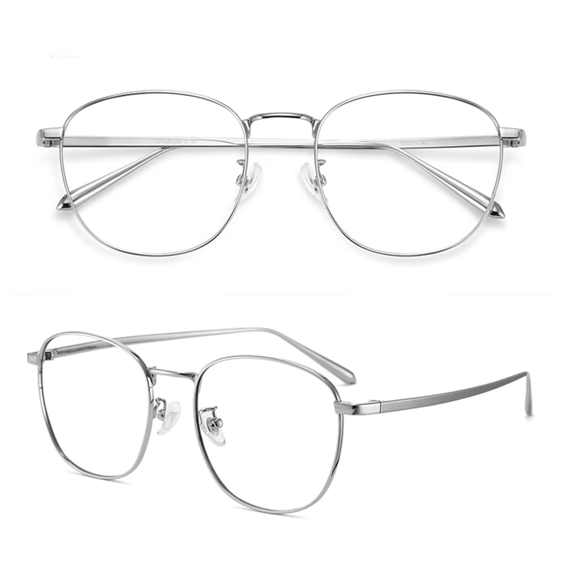 KUXA النساء الرجال النظارات الإطار التيتانيوم البيضاوي الرجعية البصرية وصفة طبية قصر النظر مد البصر خفيفة النظارات الفضة الذهب نظارات