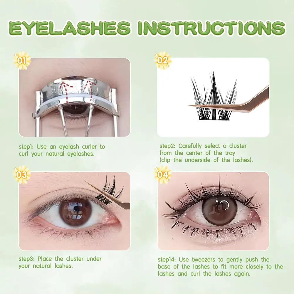 Natural 10 Rows of Large Capacity Glue-free False Eyelashes 6 Styles Self-adhesive Sunflower Natural Curling Upper Eyelashes