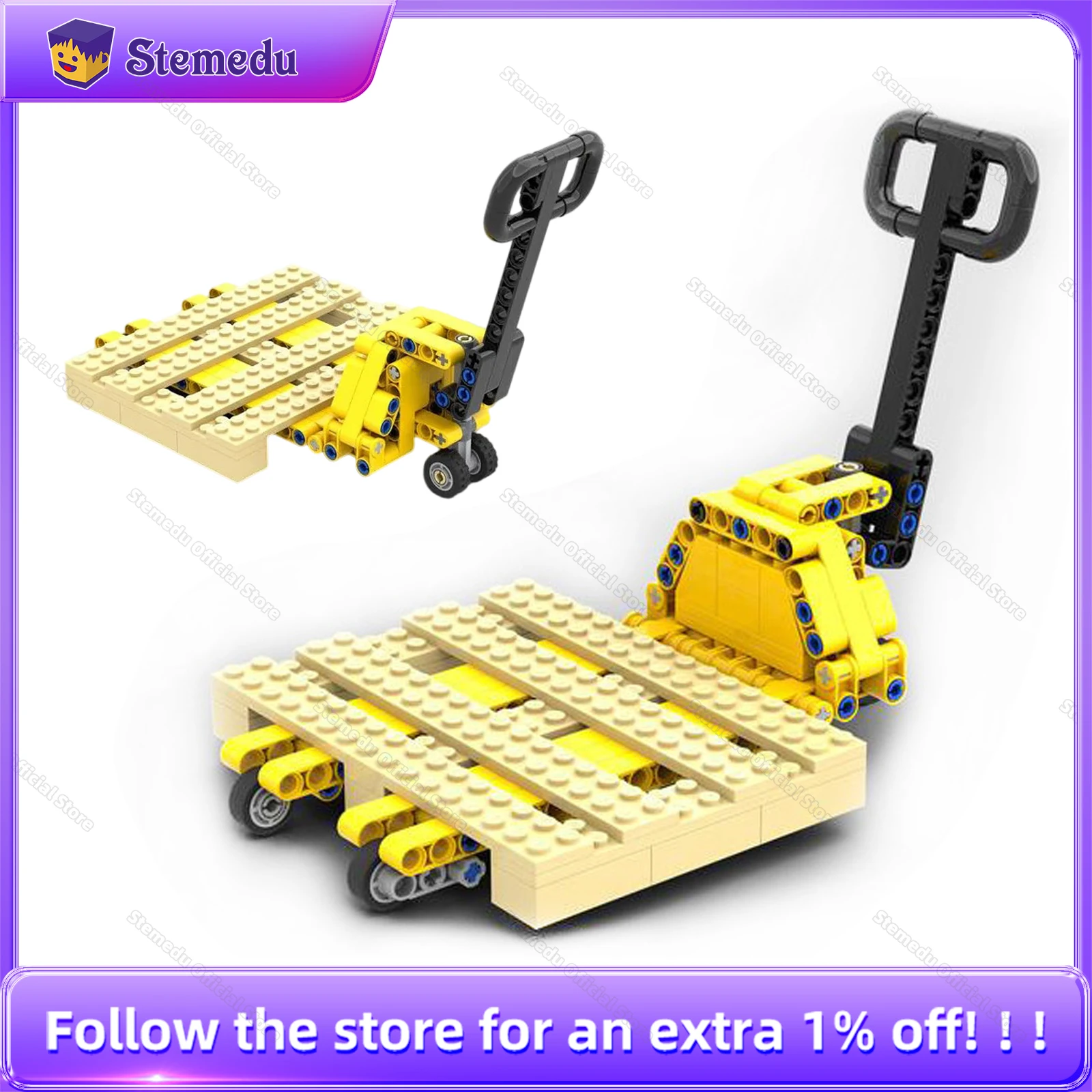 

MOC Forklift Mini Building Block Model Transporter Truck Puzzle Assembly Bricks Creative DIY Toy Small Particles Blocks Toys
