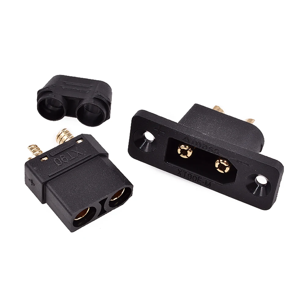 XT90E-M+XT90H-F Battery Connector Set XT90E Male Plug Gold-Plated Connector DIY Connecting Part for RC Aircraft Drone Tool