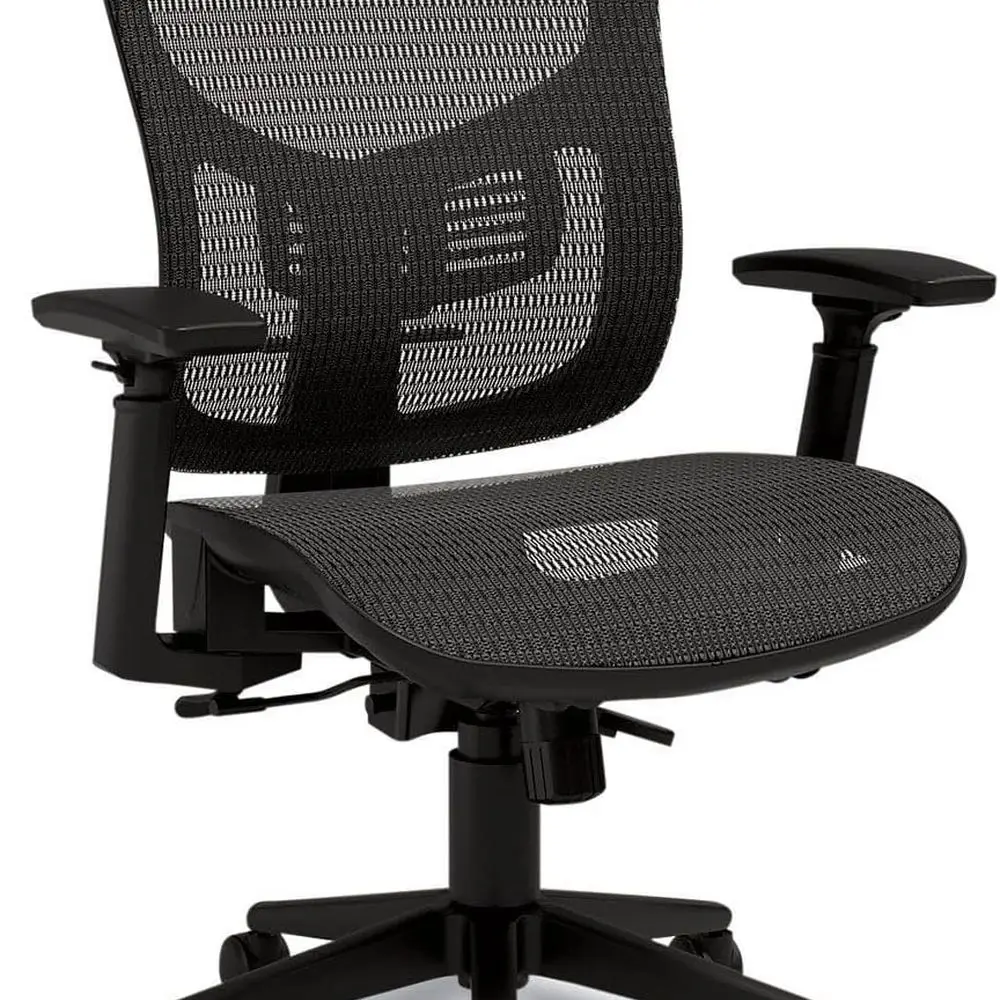 

Эргономичное вращающееся офисное кресло с сеткой и регулируемым сиденьем и подлокотниками, поддерживает 275 фунтов, черный