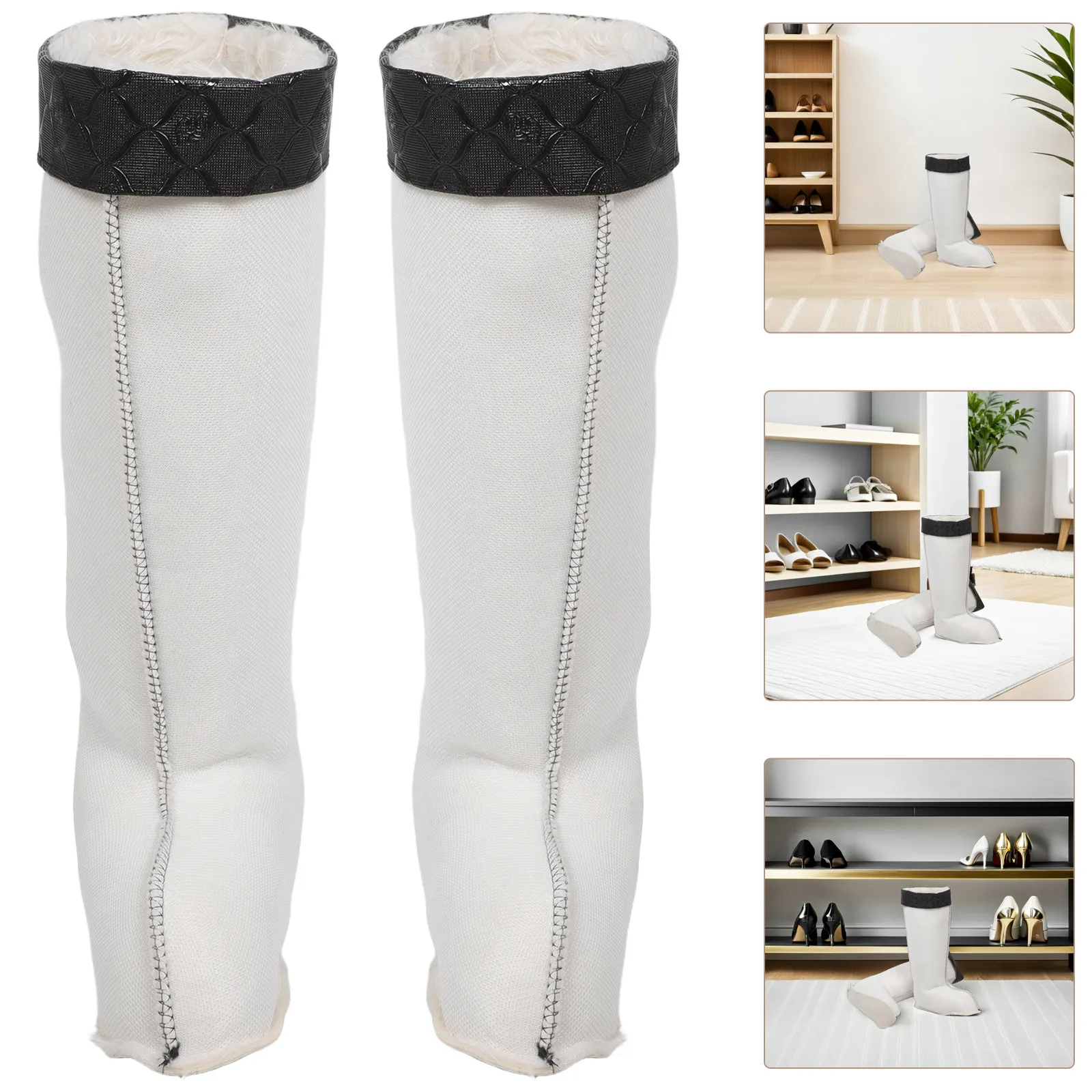 1 Par de Forros para Botas de Lluvia de Invierno para Hombre, Cálidos, Aislantes, con Forro de Algodón Extraíble para Senderismo y Camping, Tallas EU 43-45, US 10-11.5, UK 9-10.5