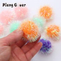 Candy Color Small Ball Cat Toys Kitten Interactive Chew Pet Toy Funny Cat Scratcher Plush Ball