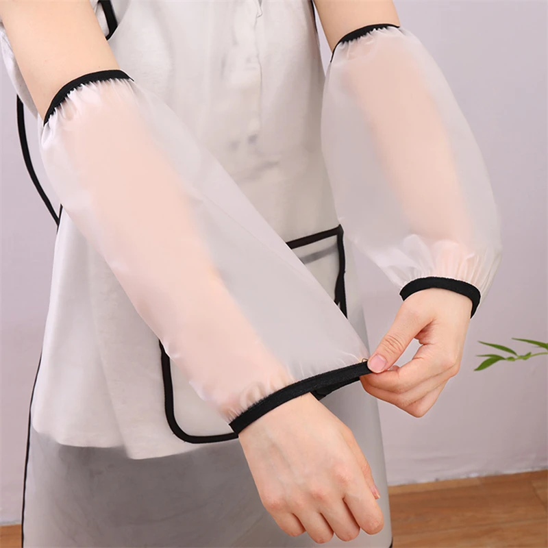 2 Pair TPU Waterproof Oversleeves Anti-Dirty Housework Cleaning Arm Sleeves Sleeve Cuff Arm Cover Kitchen Apron Accessories