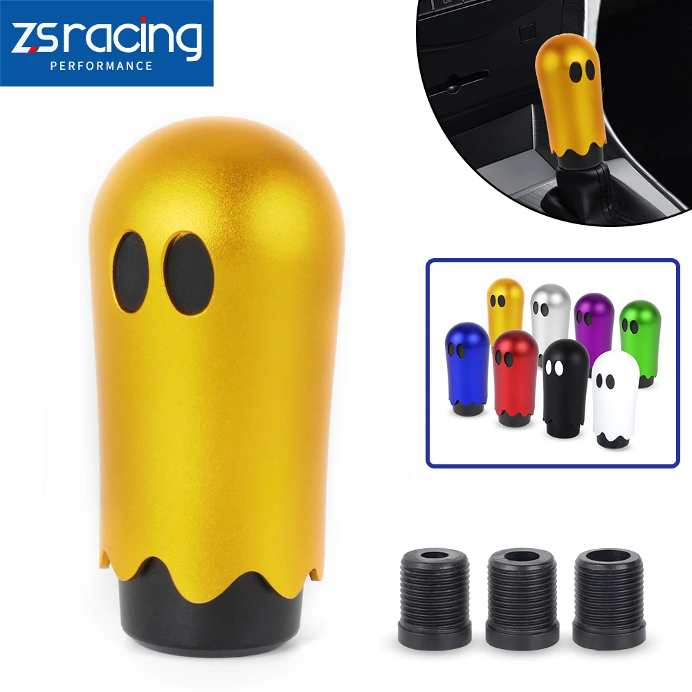 ZS Racing Ghost Shift Knob Aluminum Weighted Automotive Gear Shift Manual knobs Lever Halloween With Adapters M8 M10 M12