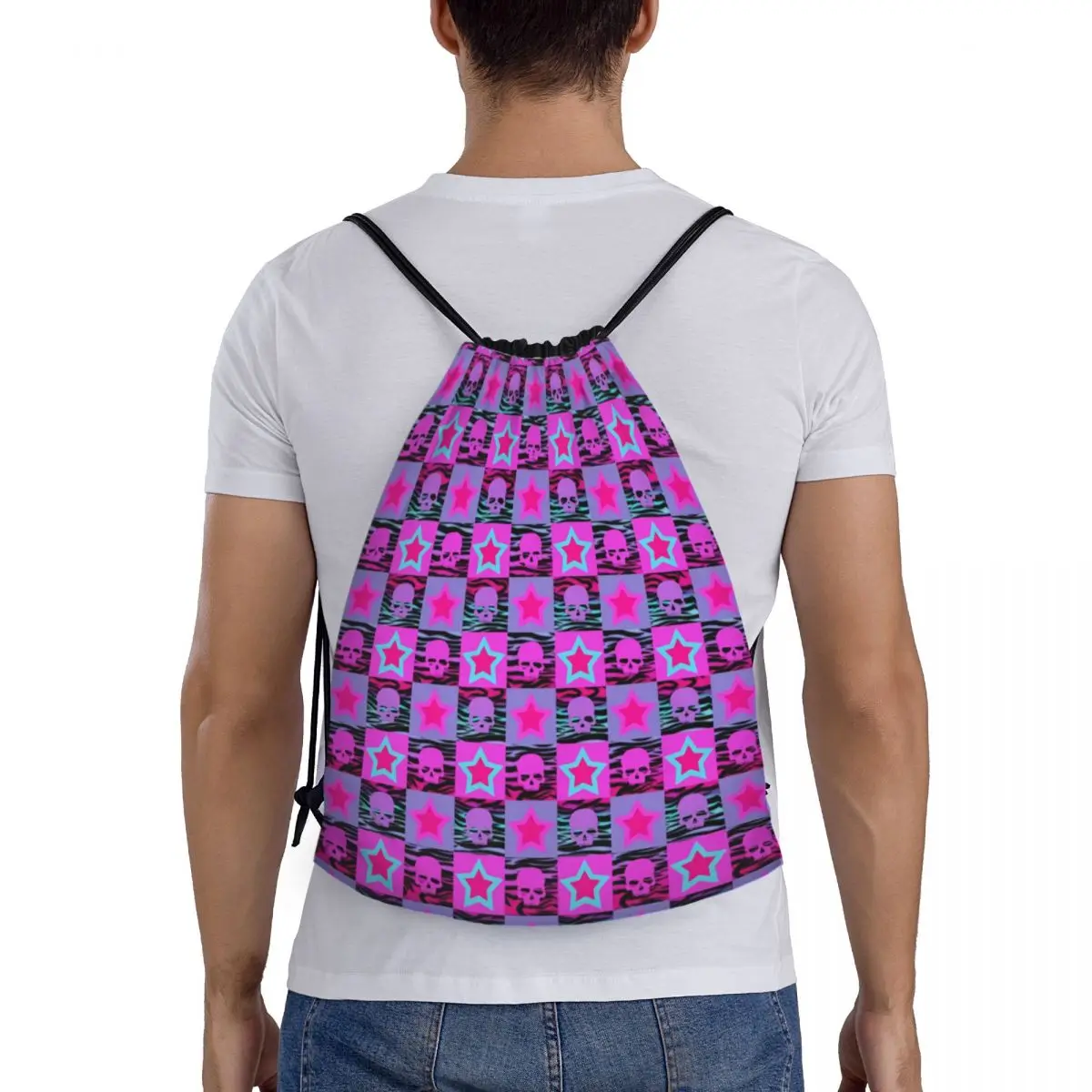 Sacs à dos de yoga personnalisés pour hommes et femmes, sac de sport, sac à dos de gym, impression tête de mort étoile, grunge, proximité, wstring, entraînement