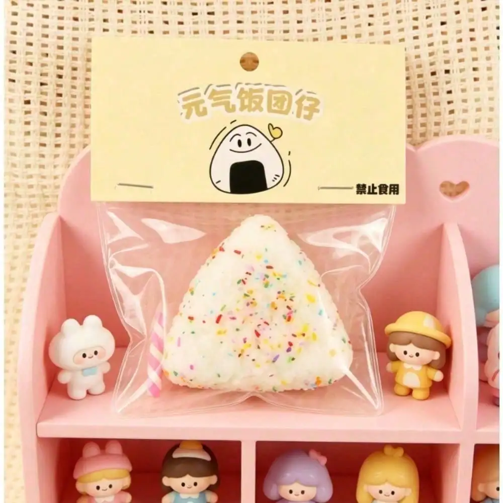 Sesame Triangle Rice Ball Squishy Toy, Ultra Soft Silicone Slow Rebound Design, Simulated Japanese Rice Ball Food Model, Soft Healing Hand Fidget, Leisure Stress Relief Vent Decompression Toy