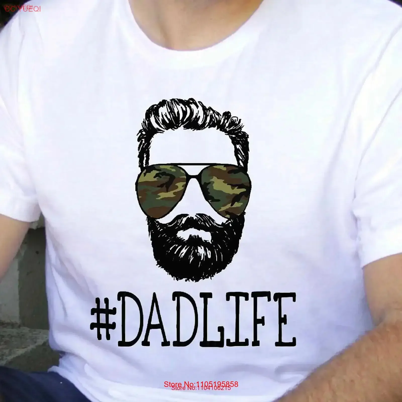 تي شيرت Dad Life جديد مع لحية لعيد الأب والأب، أفضل ملابس الشارع المغسولة العتيقة، رسومات مريحة قليلاً #1
