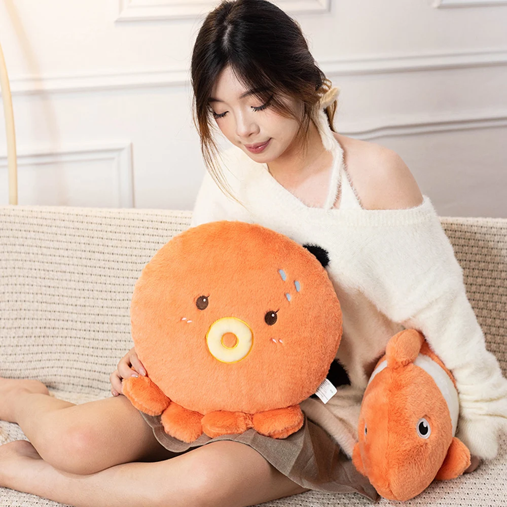 Cute Clown Fish Octopus Seal Aquarium Plush Toys Sea Ocean Blobfish Marine Creature Stuffed Dolls Boy Girl Kawaii Birthday Gifts