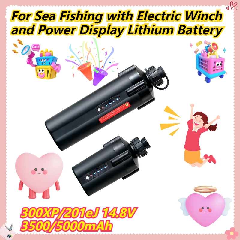 

14.8V 3500/5000mAh For Sea Fishing with Electric Winch and Power Display 300XP/201eJ Lithium Battery