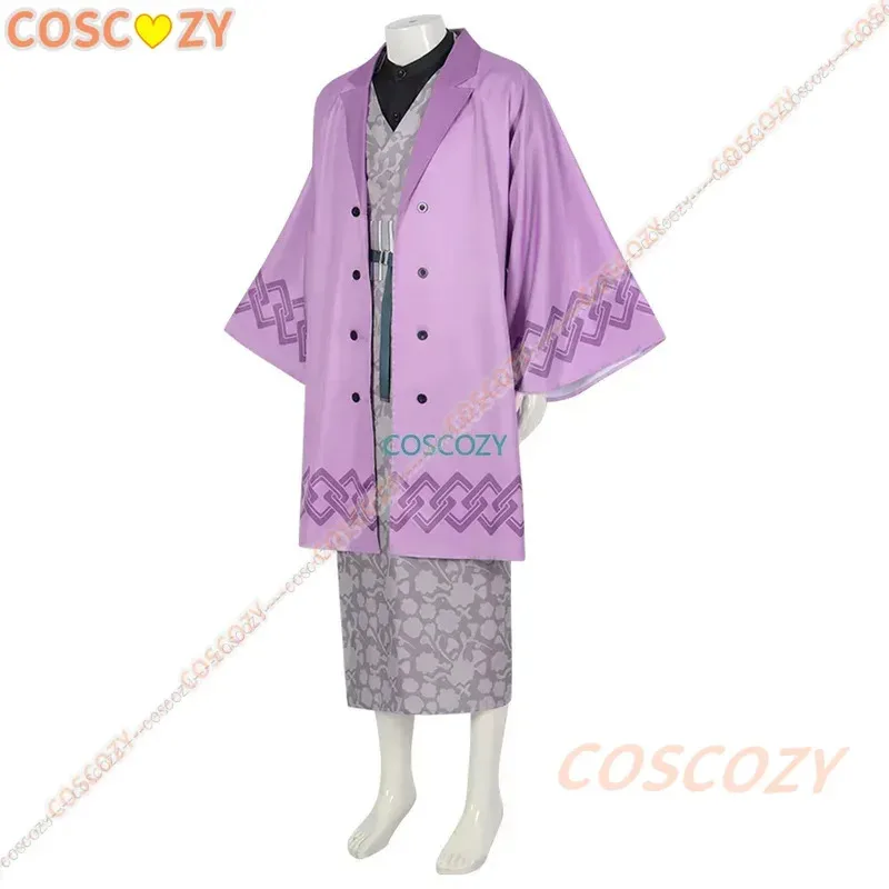 أزياء أنيمي التأثيرية Shinazugawa Genya أزياء تنكرية أرجواني كيمونو حفلة الهالوين الزي S-2XL التقاط الهزلي للرجال الزي