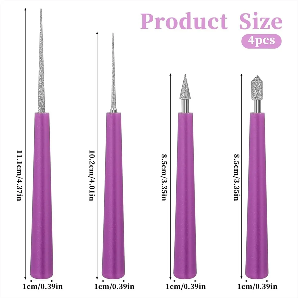 【~ New A25M】4Pcs Tipped Bead Reamer for Jewelry Making Beading Hole Enlarger Tool for Glass Plastic Metal Wood Beads