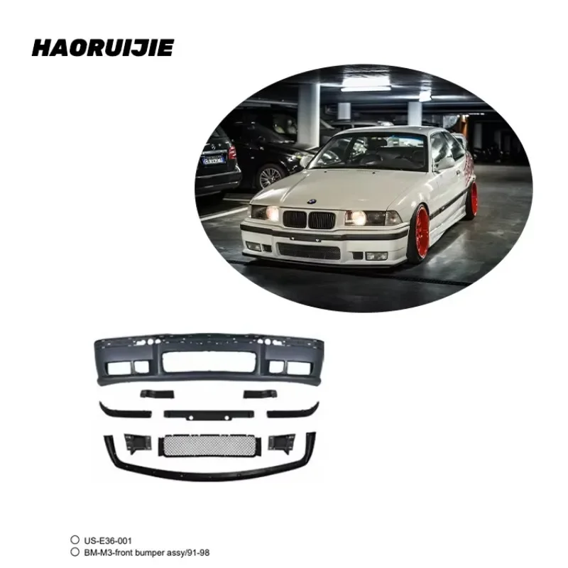 

BR Modification Club E36 Body Kit For E36 M3 Front Bumper Parts E36 Accessories Headlight Widebody Kit Spoiler