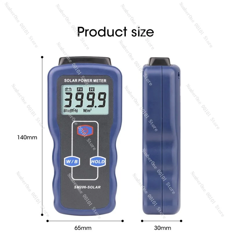 SM206 Portable Digital Solar Power Meter Dual Unit Solar Radiation Tester for PV Glass Irradiance Measurement