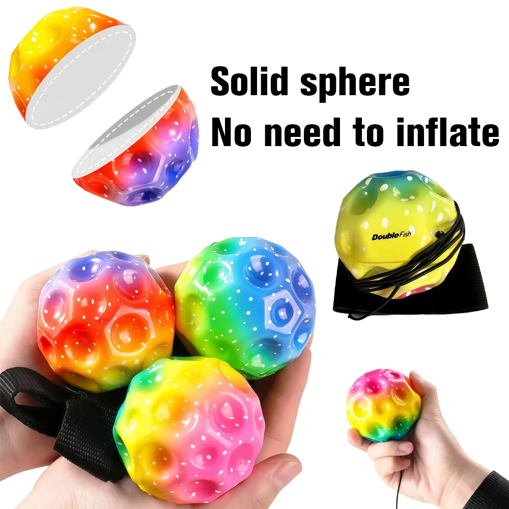 극도로 높게 튀는 달공 – 스트레스 해소 장난감, 손목 스트랩이 있는 야외 스포츠 공, 노인을 위한 장난감, 재미있는 파티 선물