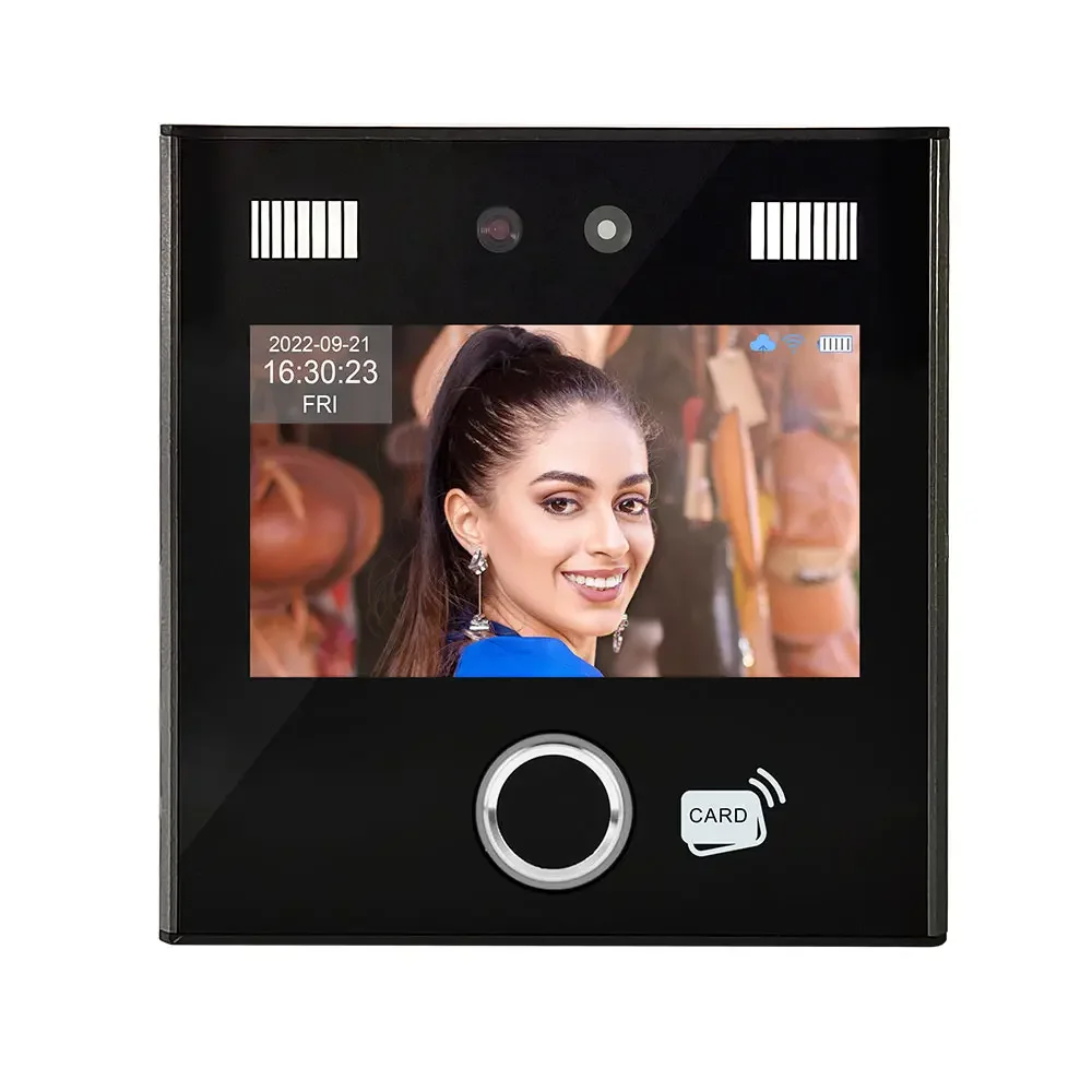 Built-in Battery AI Biometric Attendance Machine Facial Recognition Time Attendance Fingerprint Access Control System