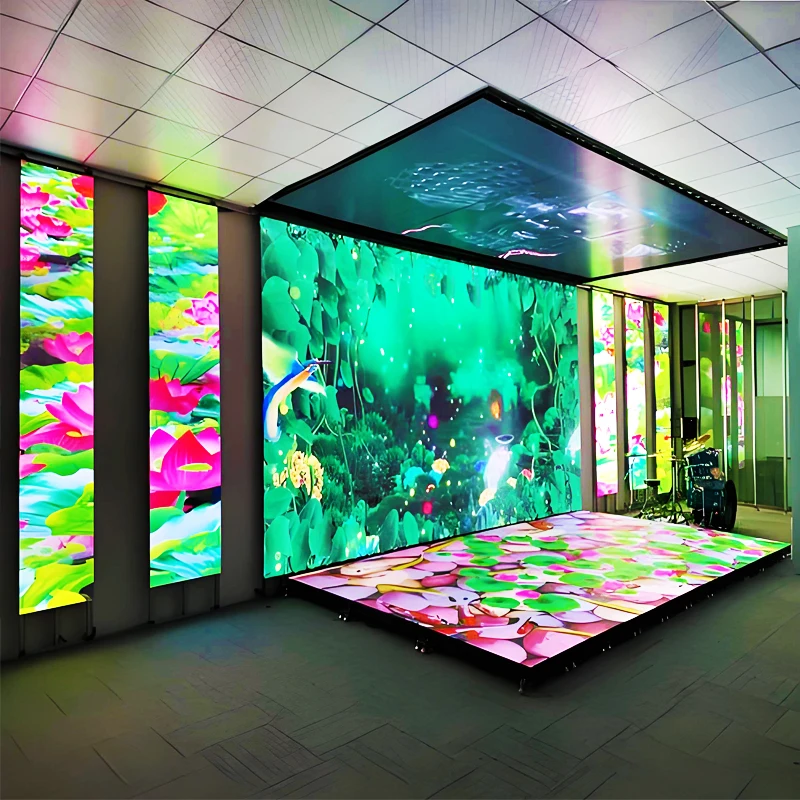Led Poster Floor Interactive Dance Floor Video Tile Led Display Screen Flexible Floor Led ScreenHigh Refresh RateHeavy-dutyFootT - view 2