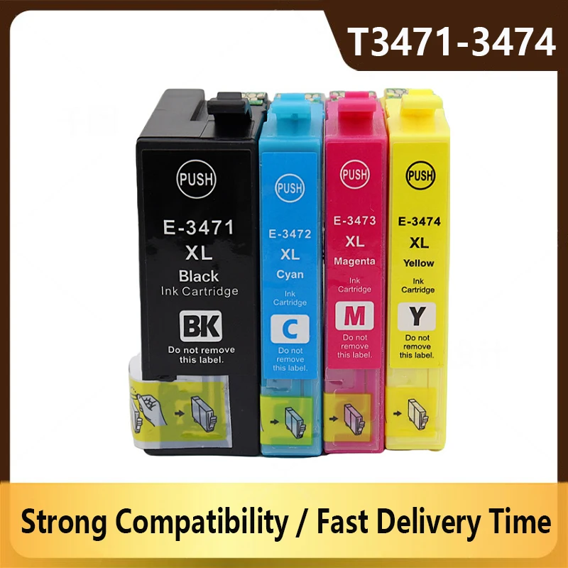 

T3471 T3472 T3473 T3474 34XL Ink Cartridge Compatible for Epson WorkForce Pro WF-3720 WF-3725 WF-3720DWF WF-3725DWF Printer