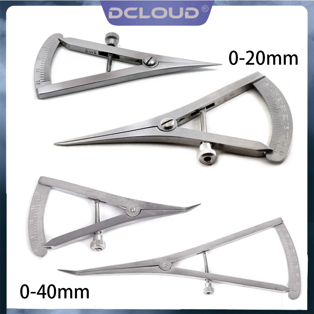 

1Pc Dental Implant Bone Caliper Crown Gauge Calipers Surgical Rulers Straight Curved Head Stainless Steel Dentist Medical Tools